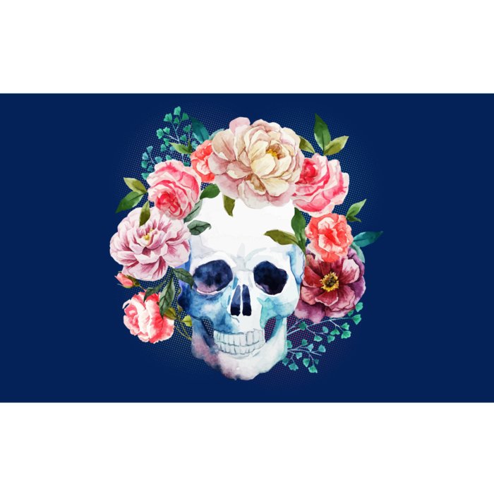 Fancy Flower Crown Skull Bumper Sticker