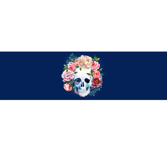 Fancy Flower Crown Skull Bumper Sticker