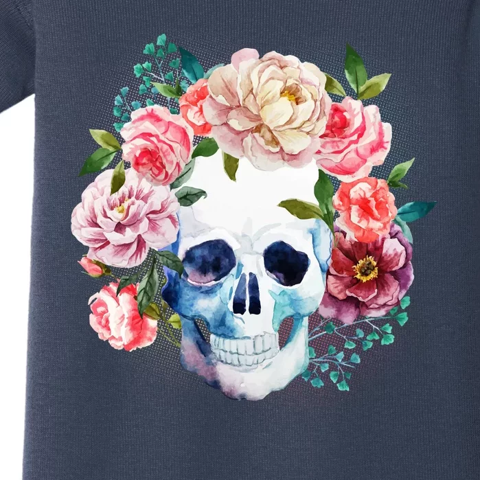 Fancy Flower Crown Skull Baby Bodysuit