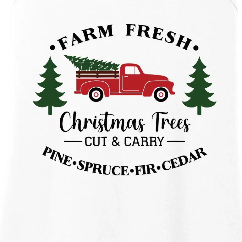 Farm Fresh Christmas Trees Christmas Tree Farm Truck Farmer Ladies Essential Tank