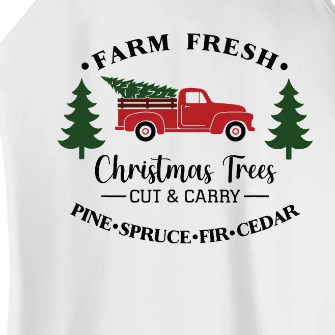 Farm Fresh Christmas Trees Christmas Tree Farm Truck Farmer Women’s Perfect Tri Rocker Tank