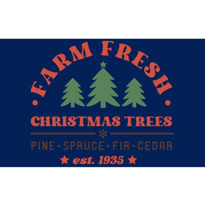 Farm Fresh Christmas Trees Funny Xmas Graphic Plus Size Bumper Sticker