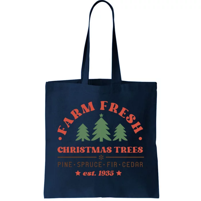 Farm Fresh Christmas Trees Funny Xmas Graphic Plus Size Tote Bag