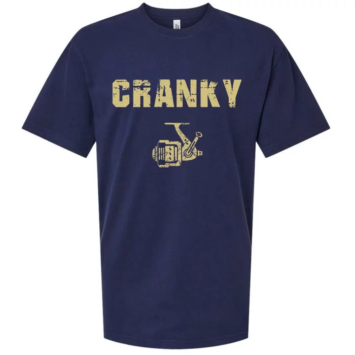 Funny Fishing Cranky Fishing Reel Fishing Sueded Cloud Jersey T-Shirt