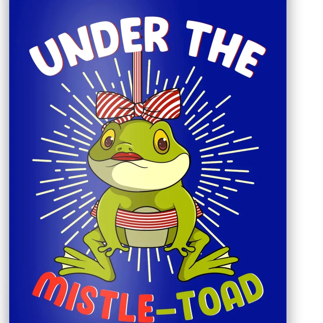 Funny Frog Christmas Under The Mistle Toad Xmas Frogs Froggy Gift Poster