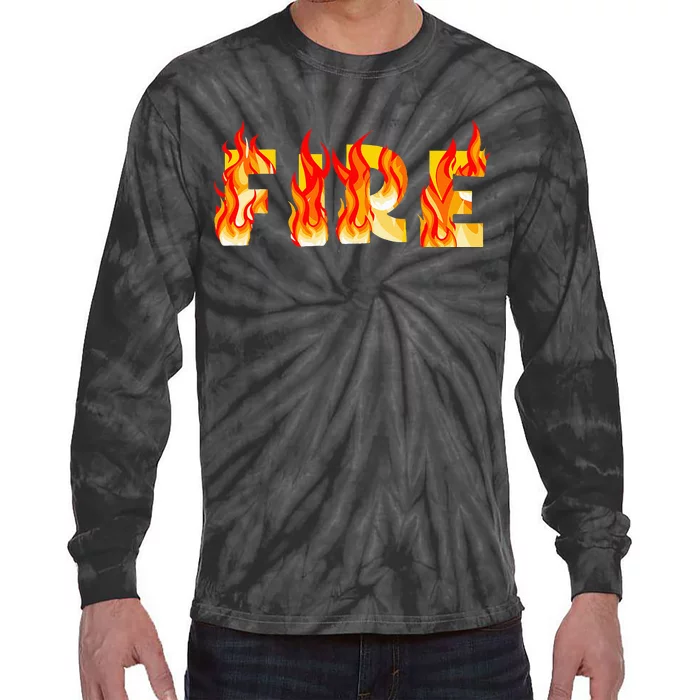 Funny Fire Couple DIY Costume Halloween Party Tie-Dye Long Sleeve Shirt