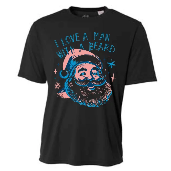 Funny Funny Christmas I Love A Man With A Beard Gift Cooling Performance Crew T-Shirt