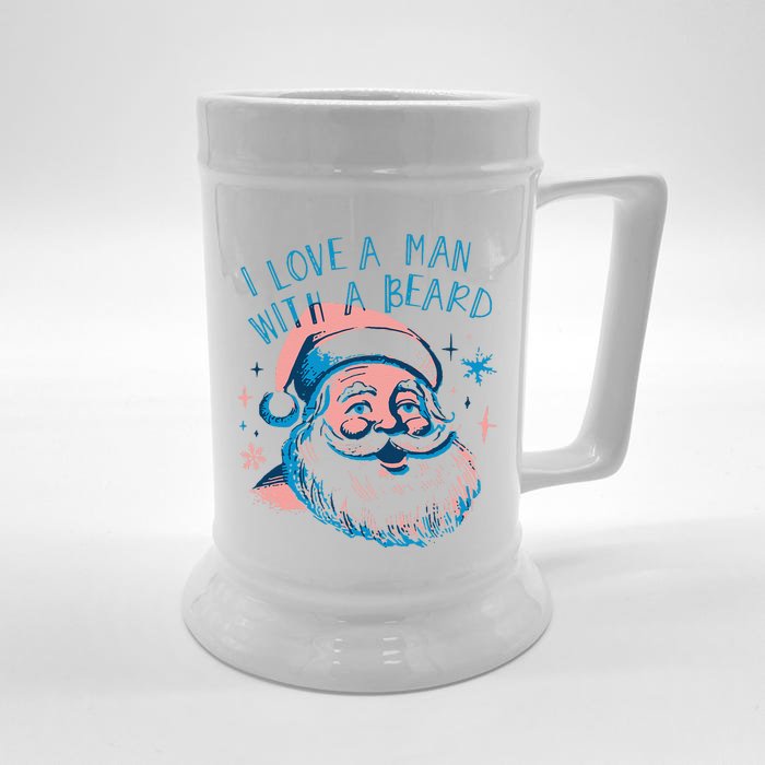 Funny Funny Christmas I Love A Man With A Beard Gift Front & Back Beer Stein