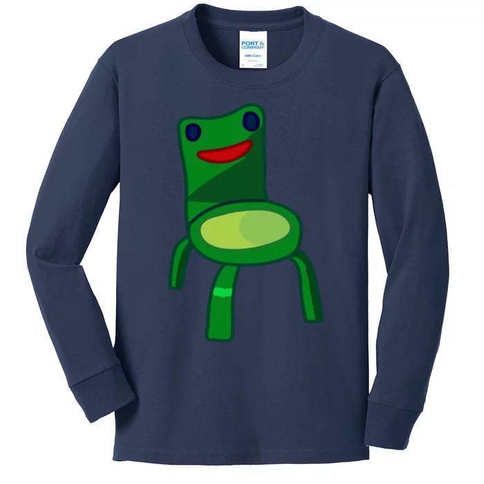 Frog Froggy Chair Kids Long Sleeve Shirt