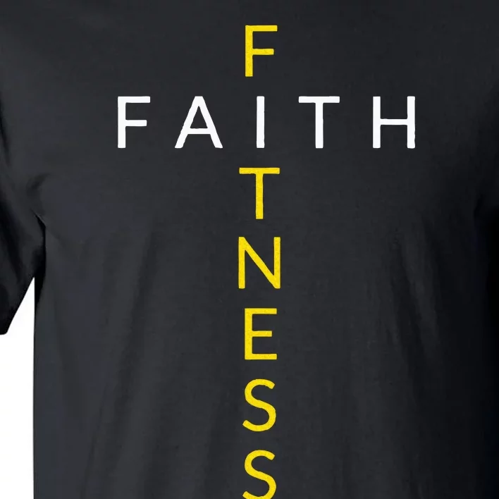 Faith Fitness Cross Christian Workout Modern Gym Tall T-Shirt