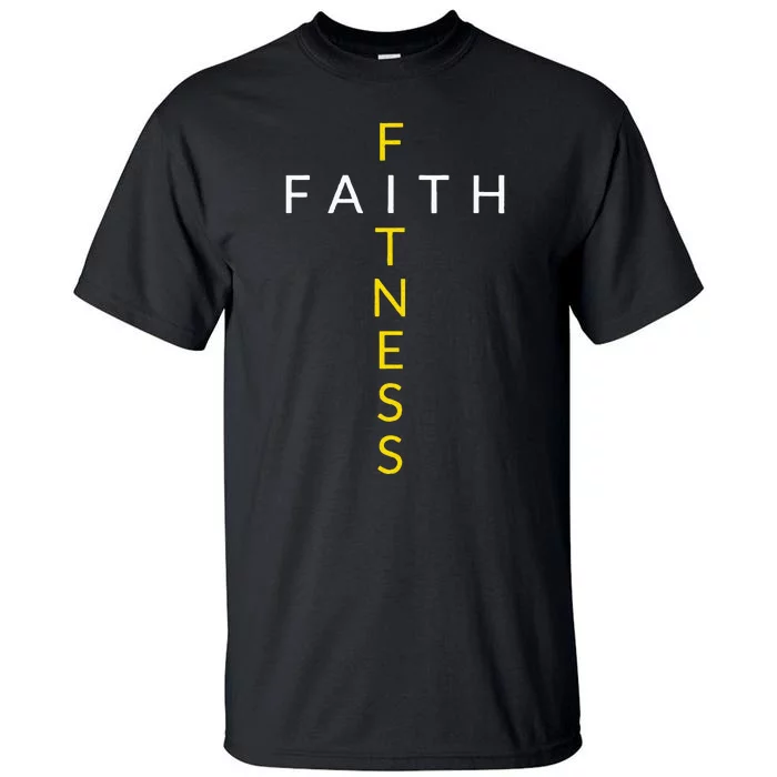 Faith Fitness Cross Christian Workout Modern Gym Tall T-Shirt