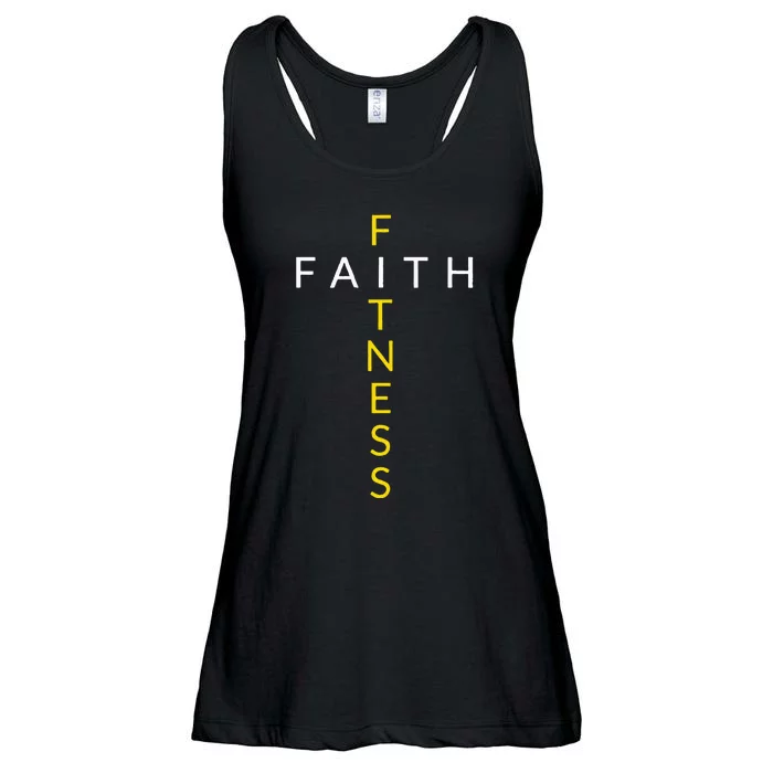 Faith Fitness Cross Christian Workout Modern Gym Ladies Essential Flowy Tank