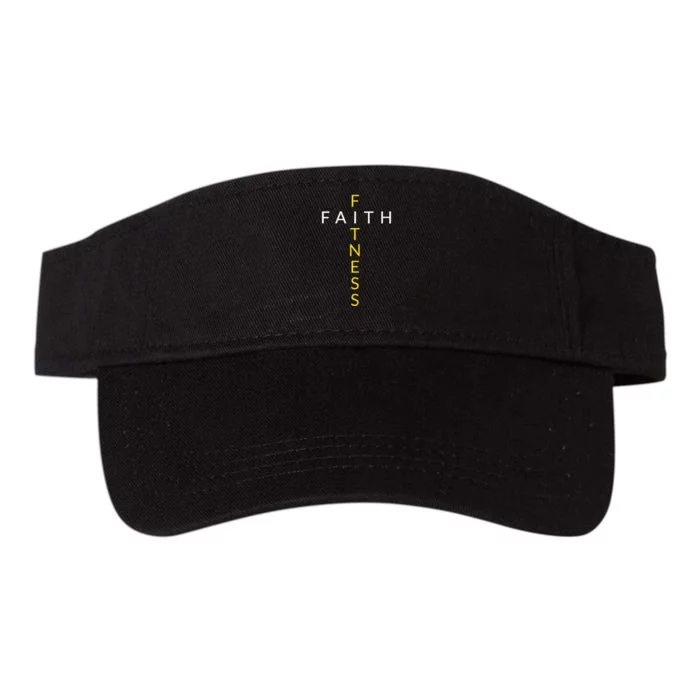 Faith Fitness Cross Christian Workout Modern Gym Valucap Bio-Washed Visor