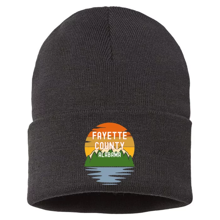 From Fayette County Alabama Vintage Sunset Sustainable Knit Beanie