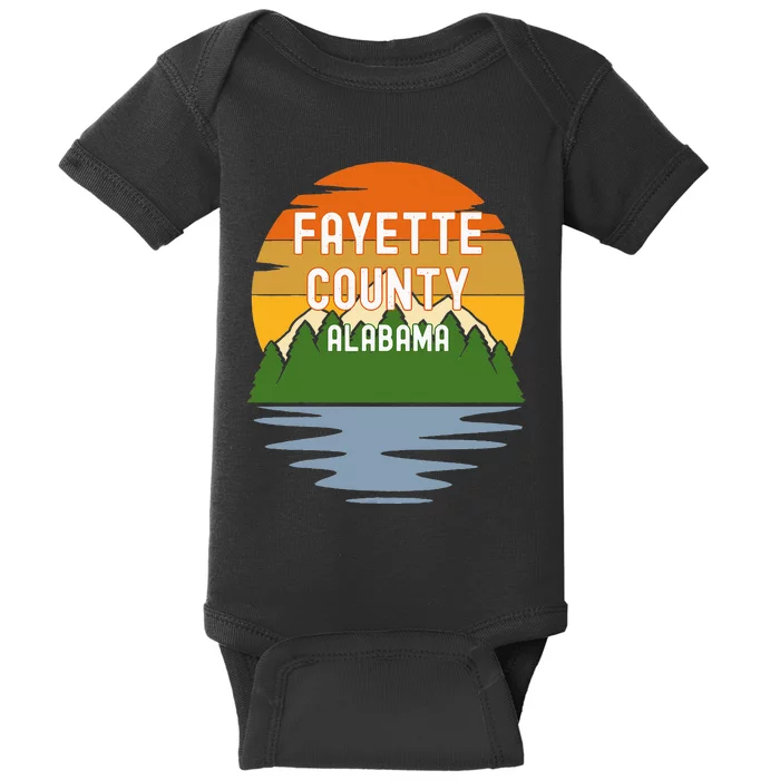 From Fayette County Alabama Vintage Sunset Baby Bodysuit