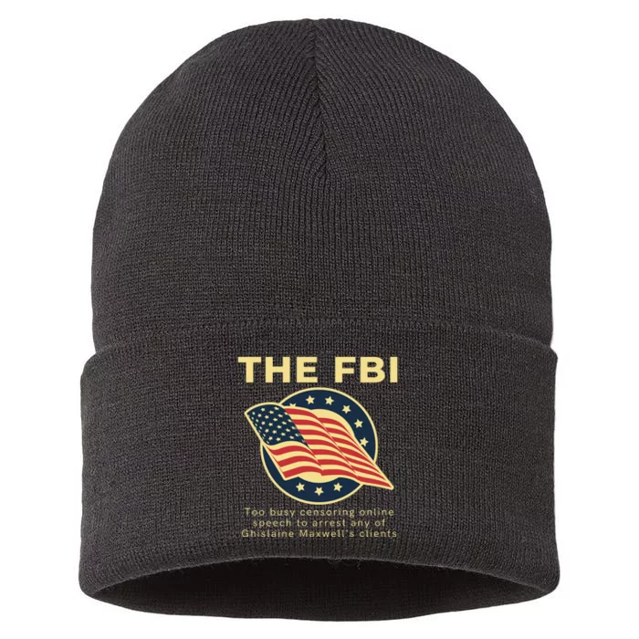 Funny FBI Censorship Conservative Gift Sustainable Knit Beanie