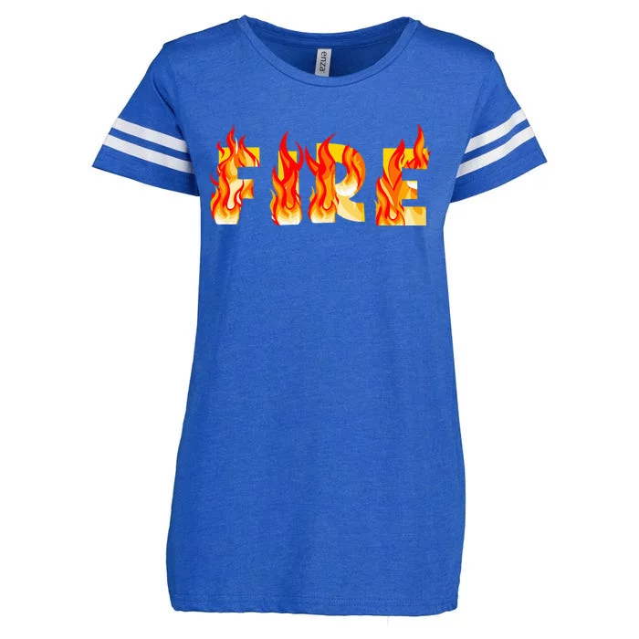 Funny Fire Couple DIY Costume Halloween Party Enza Ladies Jersey Football T-Shirt