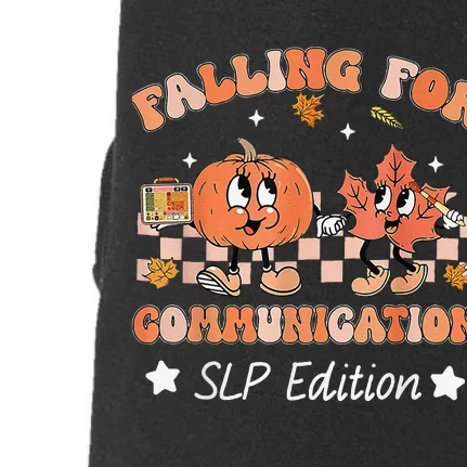 Falling For Communication Slp Edition Thanksgiving Doggie 3-End Fleece Hoodie