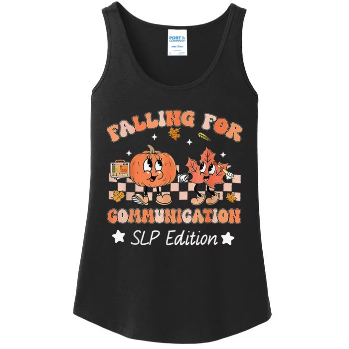 Falling For Communication Slp Edition Thanksgiving Ladies Essential Tank