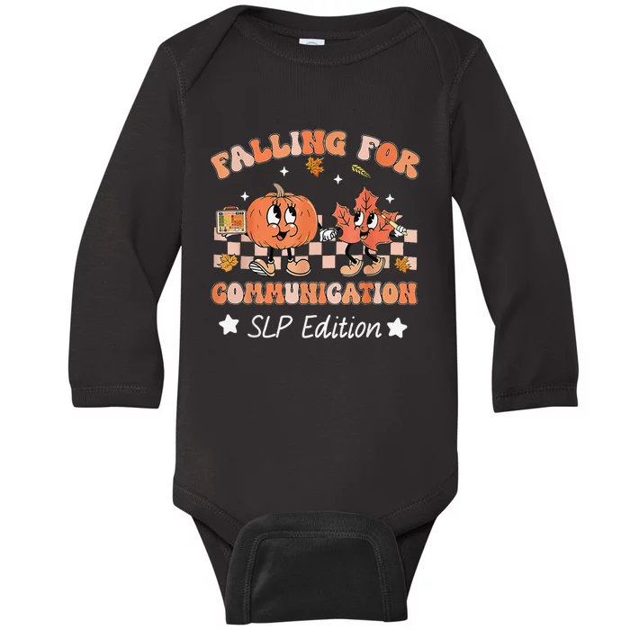 Falling For Communication Slp Edition Thanksgiving Baby Long Sleeve Bodysuit