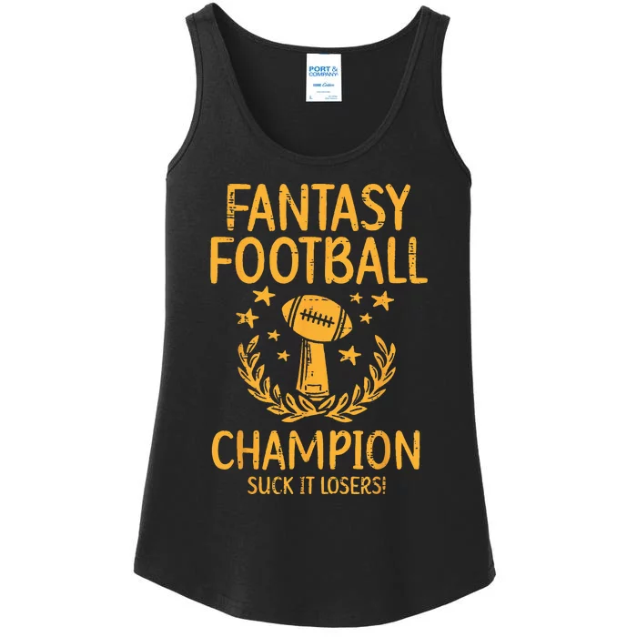 Fantasy Football Champion Funny FFL Draft Champ Ladies Essential Tank