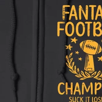 Fantasy Football Champion Funny FFL Draft Champ Full Zip Hoodie