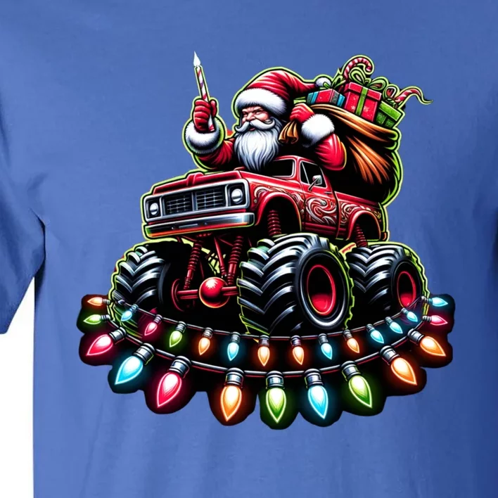 Funny Farm Christmas Tractor Xmas Santa Tractor Lovers Gift Tall T-Shirt