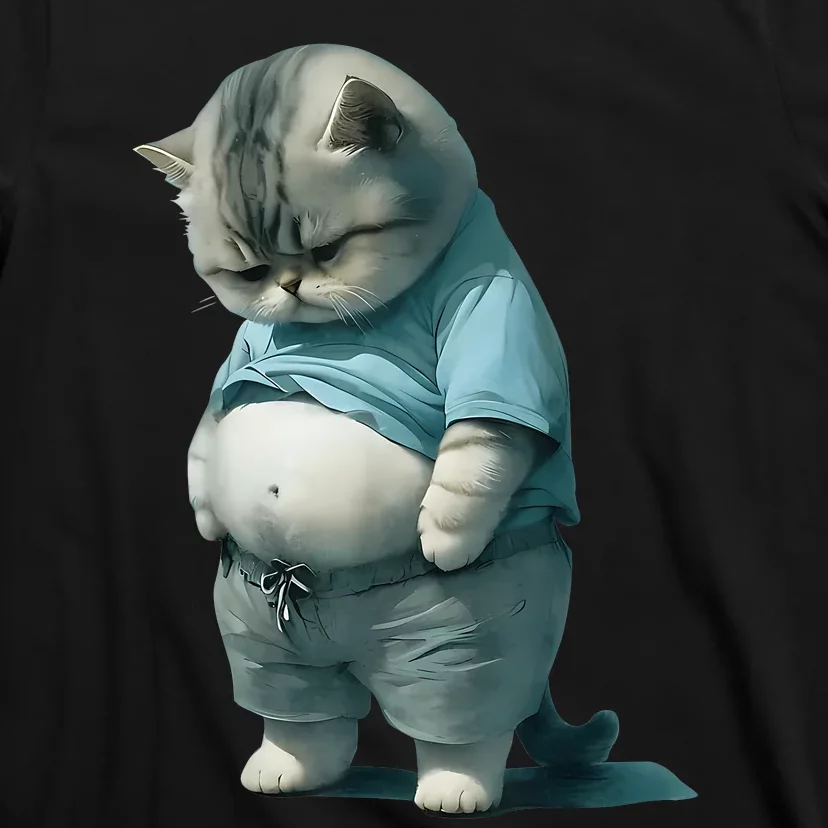 Funny Fat Cat Art Design Fat Kitten Cat Lover T-Shirt