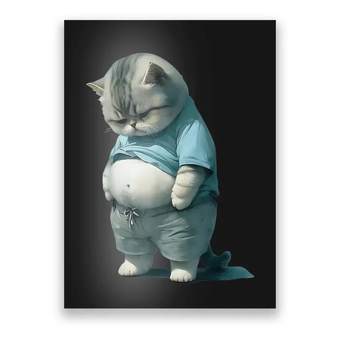 Funny Fat Cat Art Design Fat Kitten Cat Lover Poster