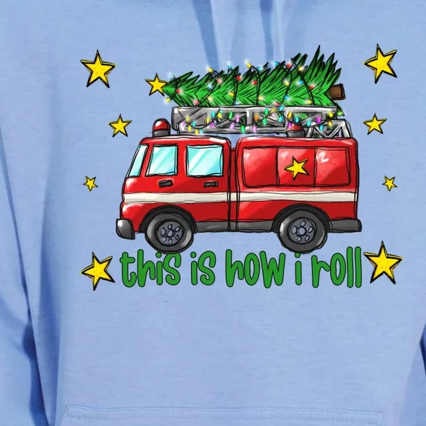 Funny Firefighter Christmas Tree For Xmas This Is How I Roll Great Gift Unisex Surf Hoodie