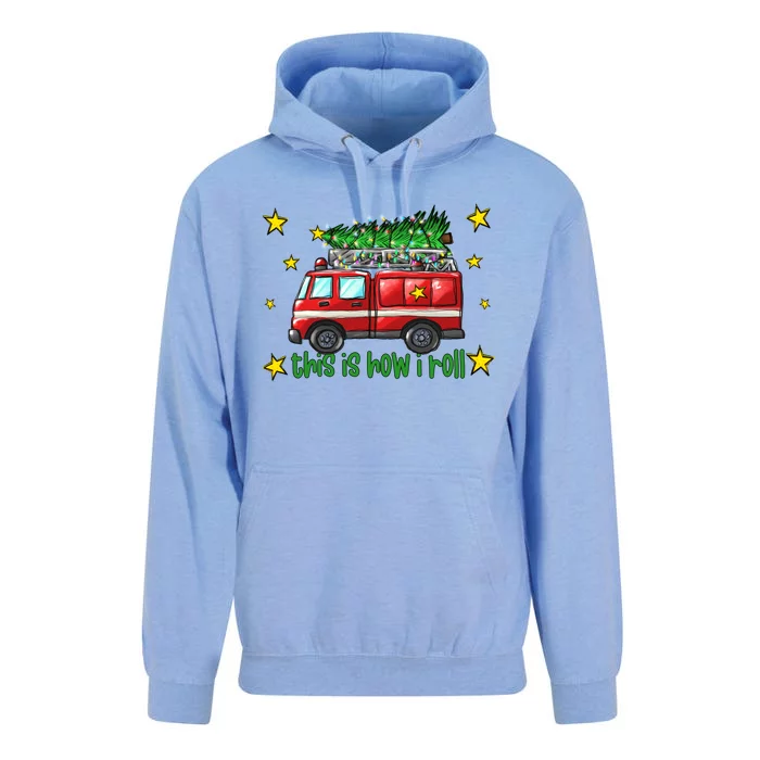 Funny Firefighter Christmas Tree For Xmas This Is How I Roll Great Gift Unisex Surf Hoodie