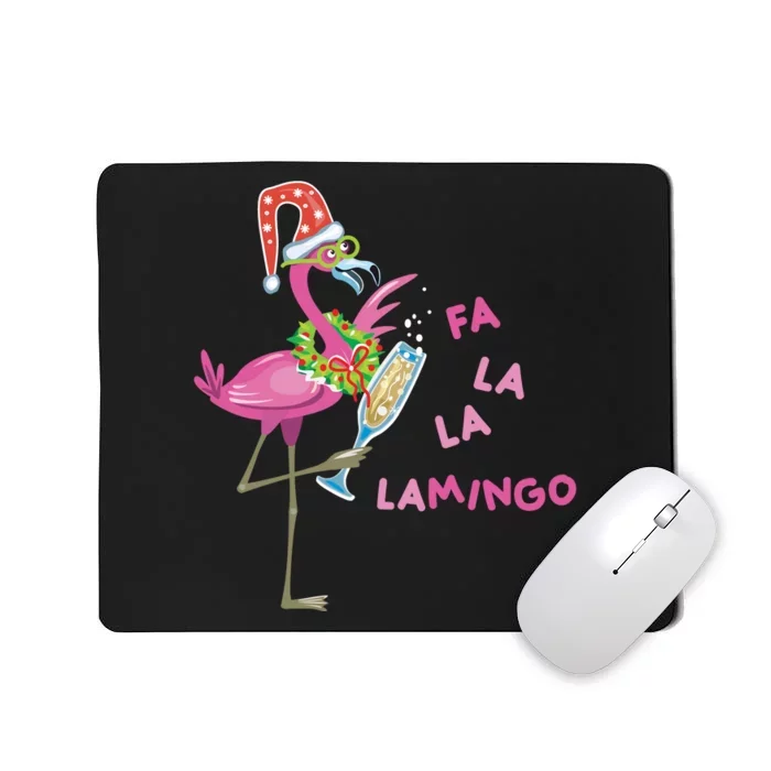 Falala Flamingo Christmas Holiday Festive Mousepad