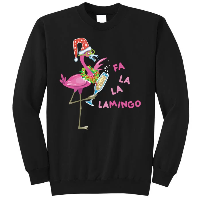 Falala Flamingo Christmas Holiday Festive Tall Sweatshirt