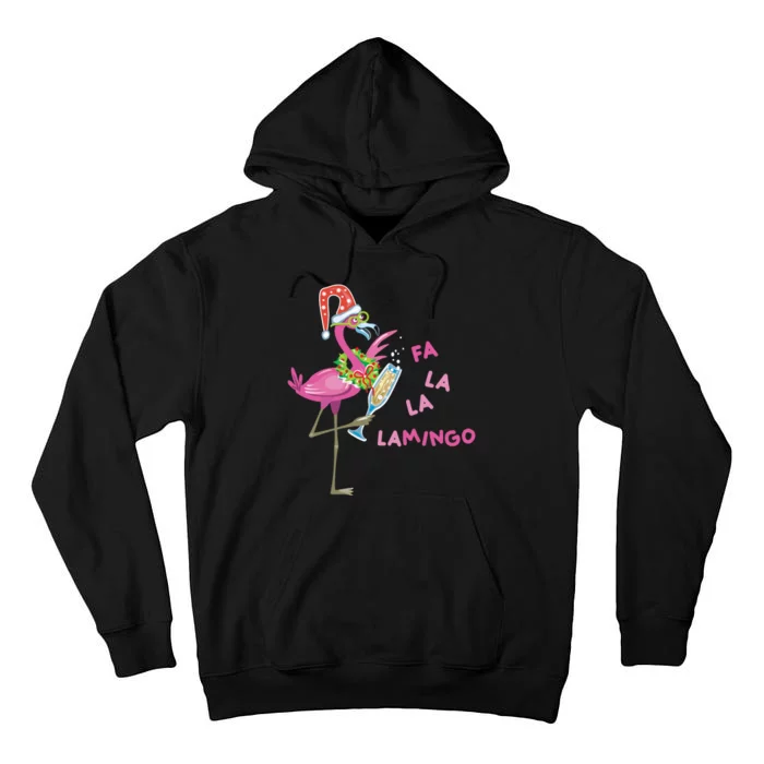 Falala Flamingo Christmas Holiday Festive Tall Hoodie