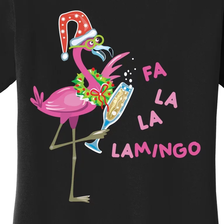 Falala Flamingo Christmas Holiday Festive Women's T-Shirt