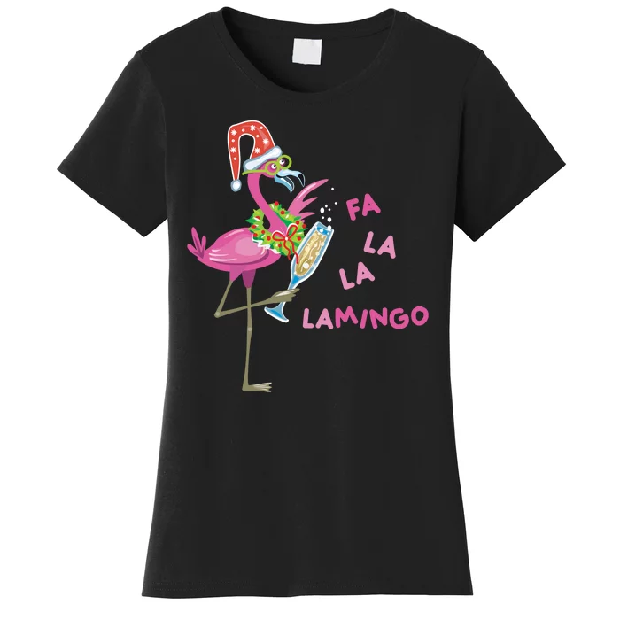 Falala Flamingo Christmas Holiday Festive Women's T-Shirt