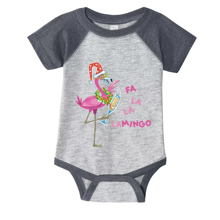 Falala Flamingo Christmas Holiday Festive Infant Baby Jersey Bodysuit