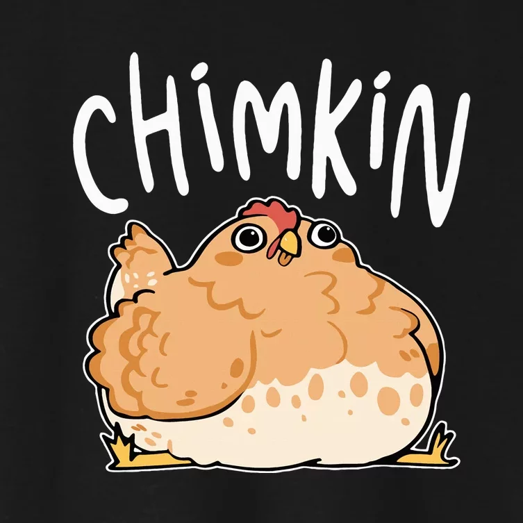 Funny Fat Chicken Chimkin Chicken Lovers Women's Crop Top Tee