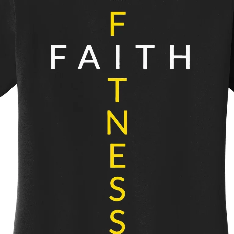 Faith Fitness Cross Christian Workout Modern Gym Women's T-Shirt