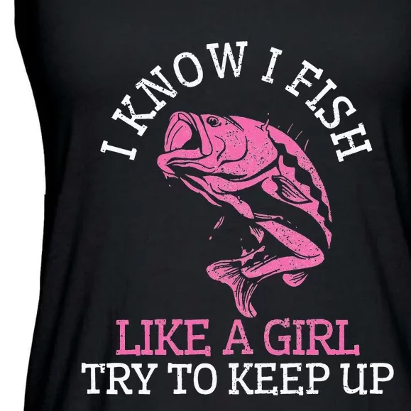 Fishing Funny Cute Fish Bass Fisherman Ladies Essential Flowy Tank