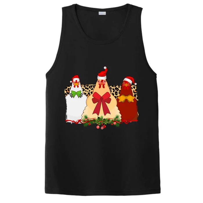 Funny Festive Christmas Chickens Performance Tank