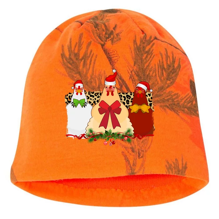 Funny Festive Christmas Chickens Kati - Camo Knit Beanie