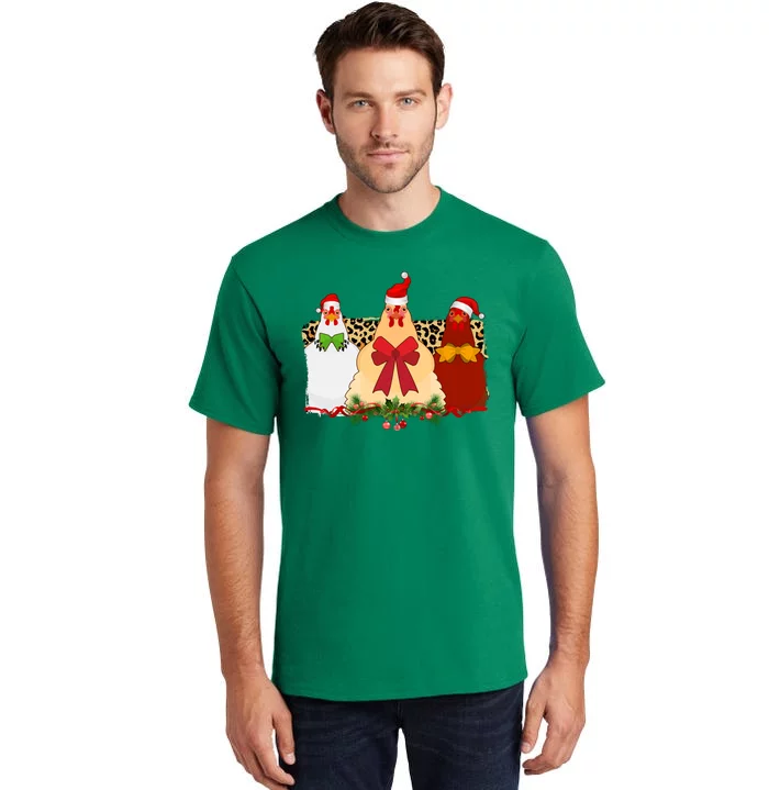 Funny Festive Christmas Chickens Tall T-Shirt