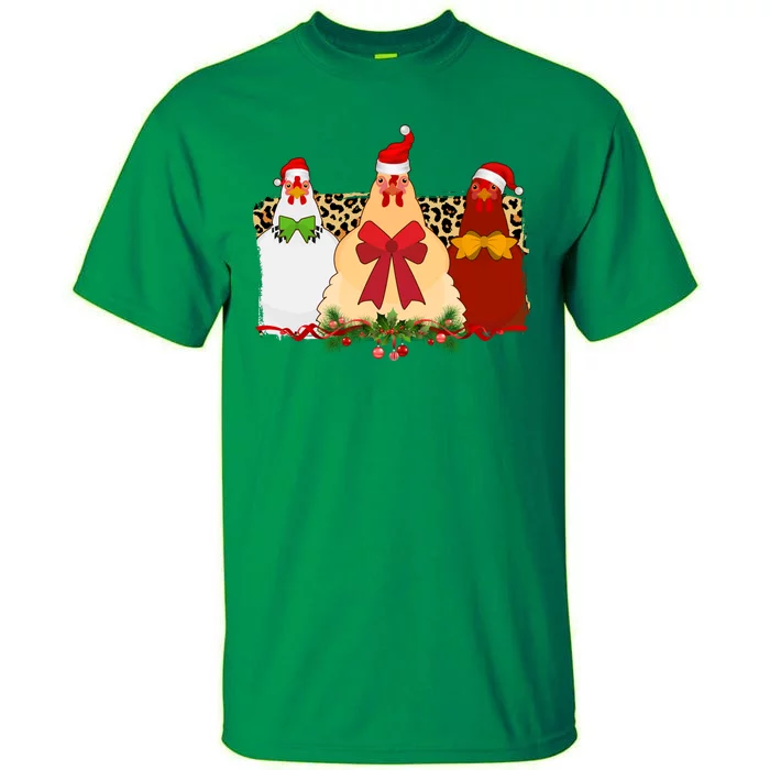 Funny Festive Christmas Chickens Tall T-Shirt