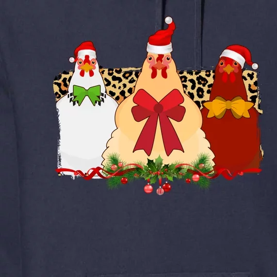 Funny Festive Christmas Chickens Premium Hoodie