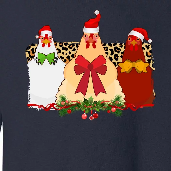 Funny Festive Christmas Chickens Toddler Sweatshirt