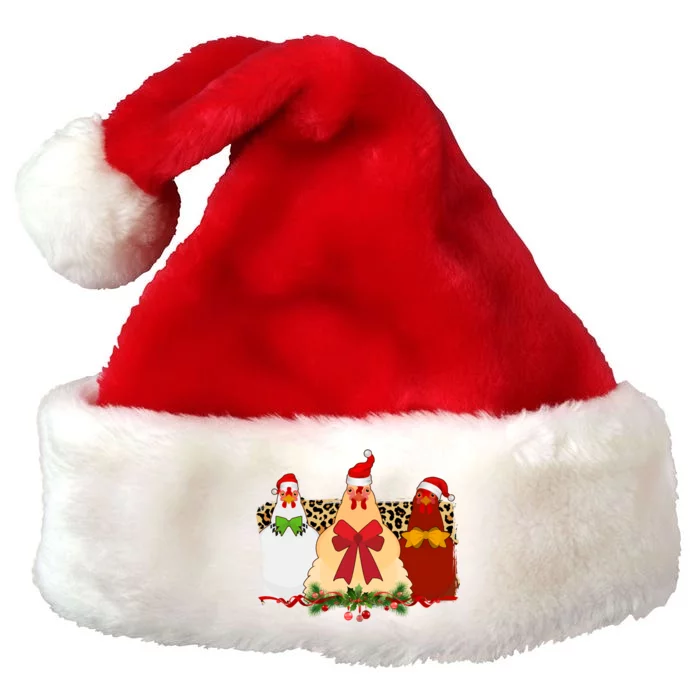 Funny Festive Christmas Chickens Premium Christmas Santa Hat