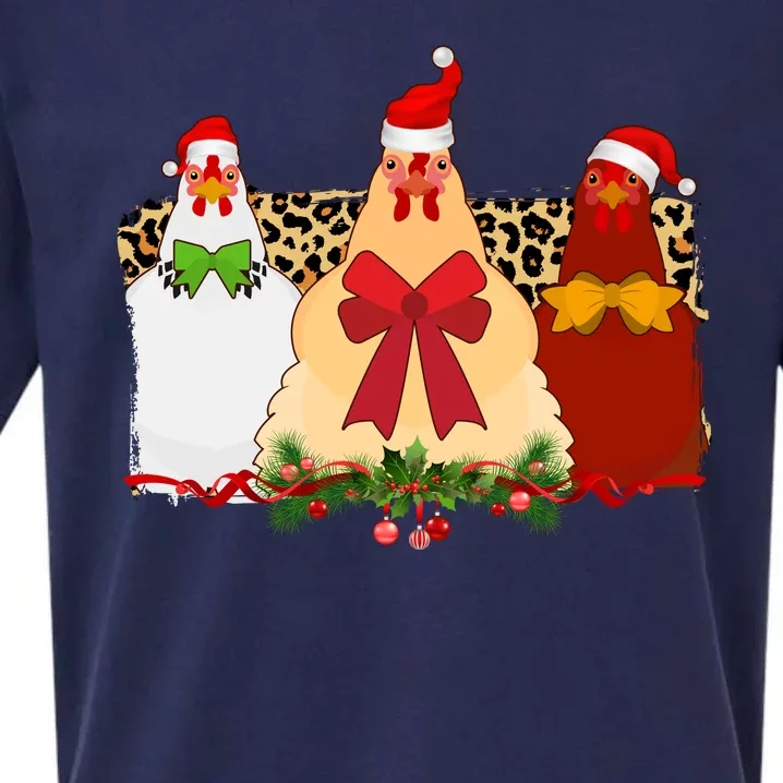 Funny Festive Christmas Chickens Sueded Cloud Jersey T-Shirt