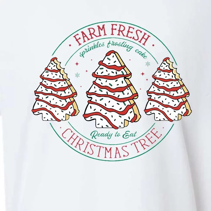 Farm Fresh Christmas Tree Frosting Frosted Cake Debbie Sueded Cloud Jersey T-Shirt