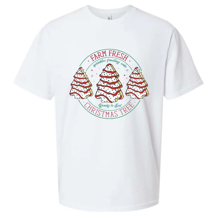 Farm Fresh Christmas Tree Frosting Frosted Cake Debbie Sueded Cloud Jersey T-Shirt